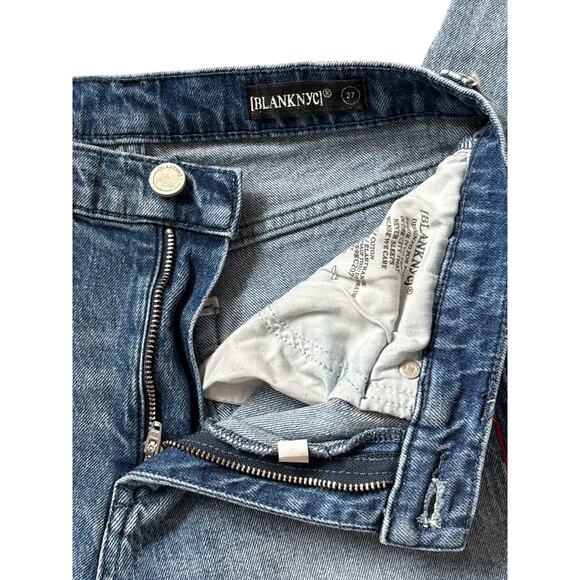 BlankNYC Rainbow Rivington High Rise in Crash Pad Raw Hem Jeans Size 27 - Picture 7 of 9
